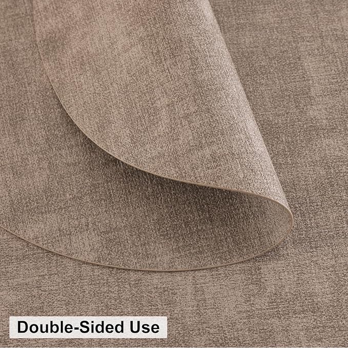 Round Faux Leather Placemat and Coaster 6 Packs, Washable Heat Resistant Dining - Image 4