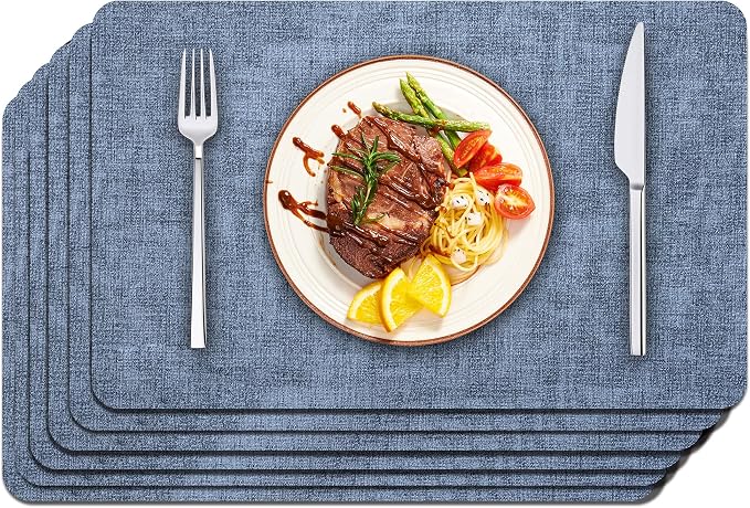 Maxpearl Faux Leather Placemats Set of 6, Suitable by Maxpearl