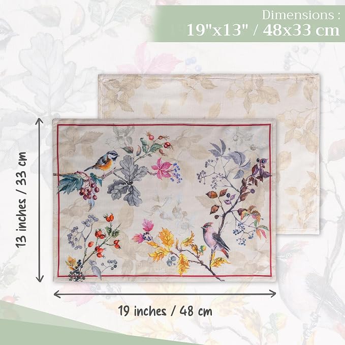 Maison d' Hermine Placemats Set of 4 Reusable 100% Cotton | Cloth Place Mats - Image 4