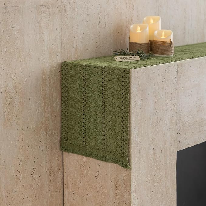 Keketoarrange Boho Macrame Table Runner 12x60 Inch | Woven Burlap Rustic Runner - Image 6