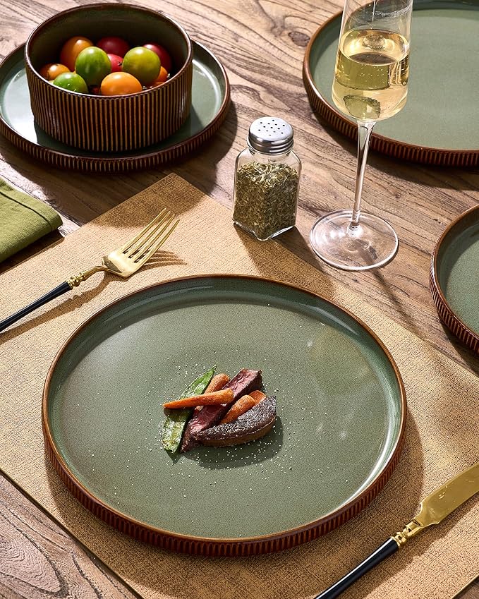 Stoneware Dinnerware Sets, Reactive Glaze Dishes Set - Image 3