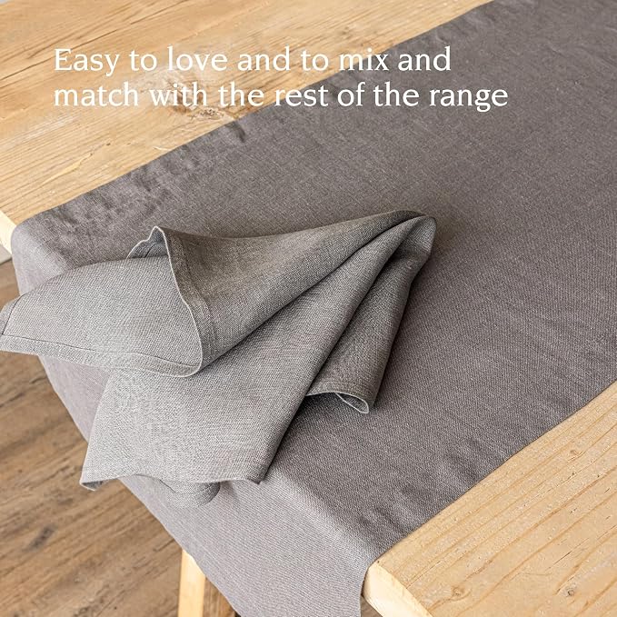 Over&Back 18x90 Washed 100% Linen Table Runner - Image 3