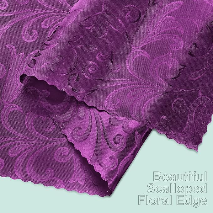 2 Pack Purple Damask Satin Table Runner 12 x 108 Inch | Bright Smooth Damask - Image 7