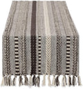 DII Farmhouse Braided Stripe Table Runner Collection, Dark Brown by DII