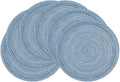 SHACOS Round Braided Placemats Set of 6 Circle Place Mats Kitchen Table Mats by SHACOS