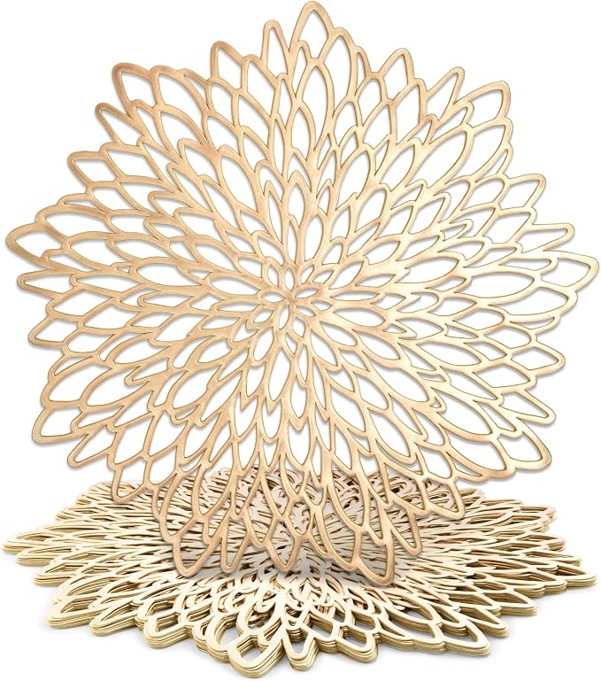 Juvale 10 Pack Gold Vinyl Placemats by Juvale