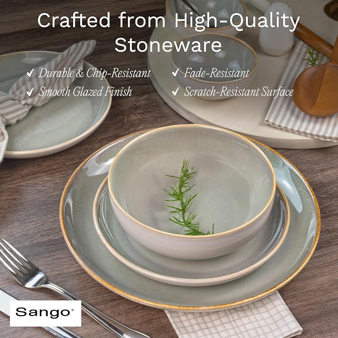 Sango 16-Piece Stoneware Dinnerware Set - Image 3