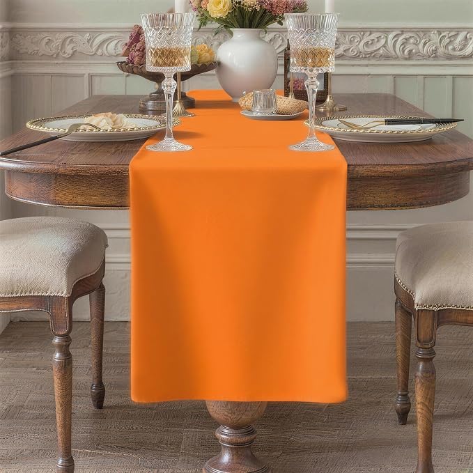 Orange Table Runner, Waterproof Washable Runners 36 Inches Long | Reusable by KAIPHO