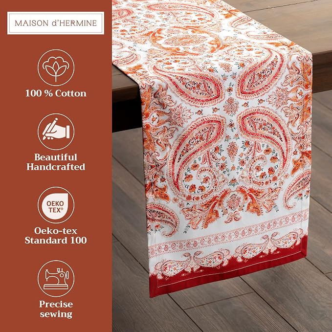 Maison d' Hermine Table Runner 100% Cotton 14.50" x 108" | Table Runners 108 - Image 2