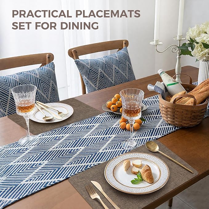 NCUE Vinyl Placemats Set of 4, Heat Resistant, Nonslip Faux Leather Waterproof - Image 5