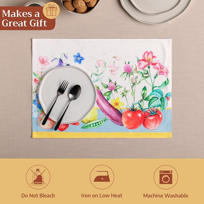 Maison d' Hermine Placemats Set of 4 Reusable 100% Cotton | Cloth Place Mats - Image 5