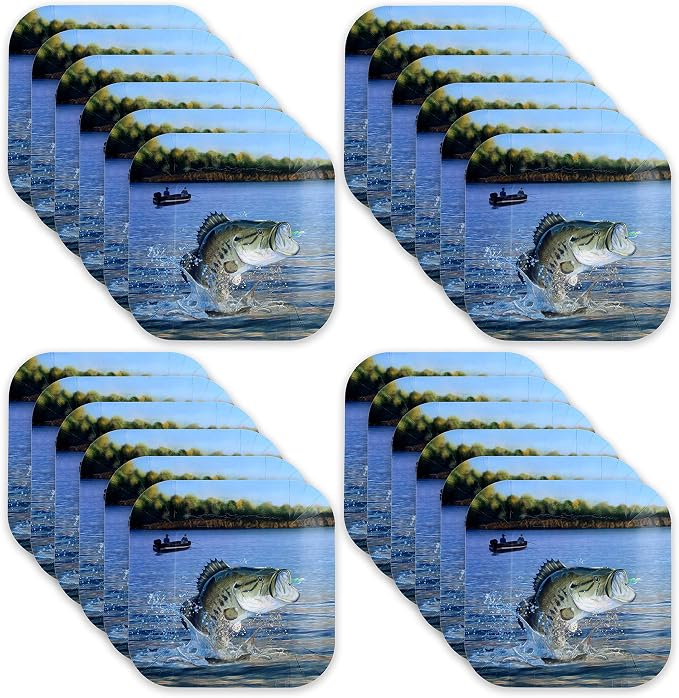 Havercamp Fishing Plates-24 Pack-9 Inch Square-Gone Fishin Party | Set of 24 - Image 6