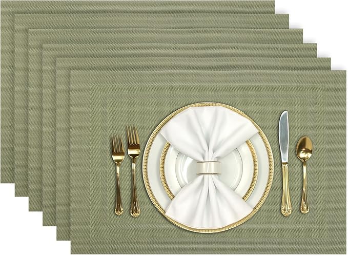 Aofmee Placemats Set of 6, Washable PVC Place Mats, Heat Resistant Non-Slip by Aofmee