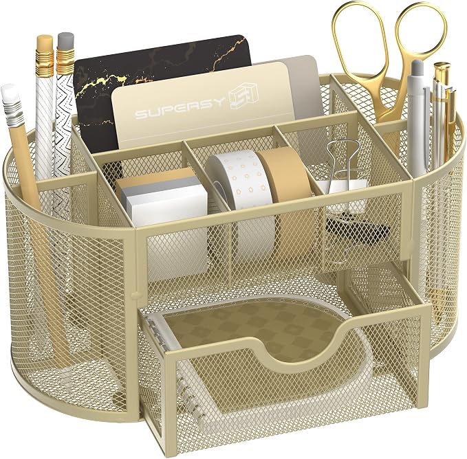 Mesh Desk Organizer, Desk Accessories & Workspace Organizers by SUPEASY