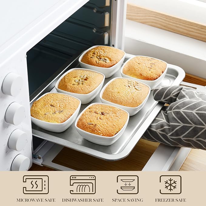 MALACASA 5 oz Porcelain Dip Bowls Set, 12 Pack Small Ramekins Stackable | - Image 6