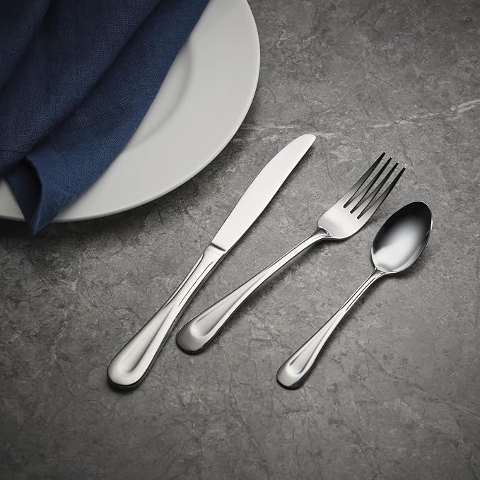 Oneida Silverware Set For 8, Satin Sand Dune 45-Piece Everyday Flatware Set - Image 7