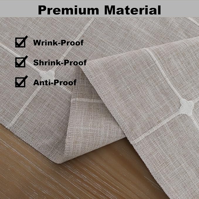 Gernaice 2PCS Boho Table Runner, Modern Plaid Cotton Linen Farmhouse Table - Image 4