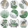 8 Pcs Boho Diamond Art Painting Coasters Holder Green Plants | Abstract Diamond by Ovveroche