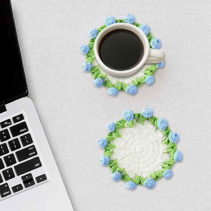 Crochet Flower Coasters, Handmade Bouquet Coasters - Image 5