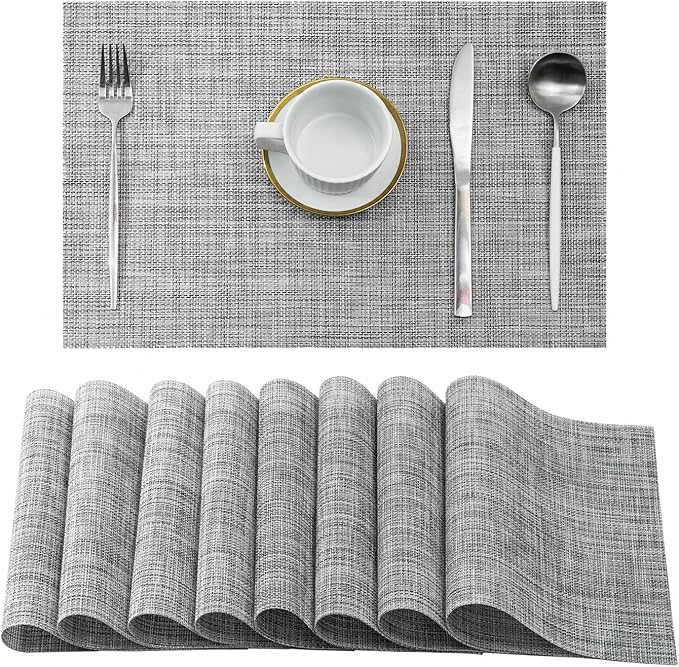 Leetaltree Linen Grey Placemats Set of 8 by Leetaltree-ArtatEveryTable