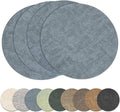 13" Round Placemats Set of 4, Reversible Faux Leather Heat Resistant Table Mats by NCUE