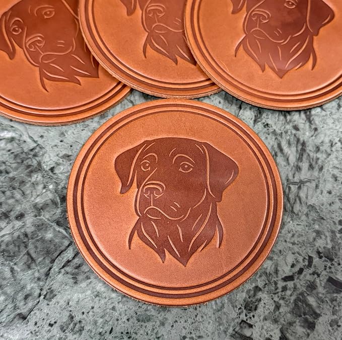 Dog Breed Leather Coasters – Premium Full Grain Table Protectors - Image 5