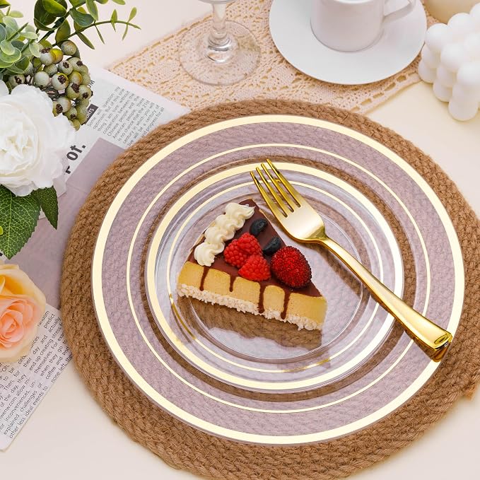 BESTSTAR 100PCS Clear Plastic Plates - Image 4