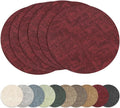 13"Round Placemats Set of 6, Reversible Faux Leather Heat Resistant Table Mats by NCUE