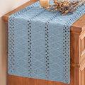 Artoid Mode Sky Blue Woven Farmhouse Hollow Table Runner 12x120 Inch | Holiday by ArtoidMode