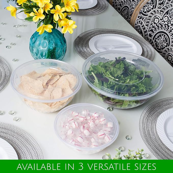 Reusable 150 Ounce Round Crystal Clear PlasticBowls Pack of 4 - Image 5