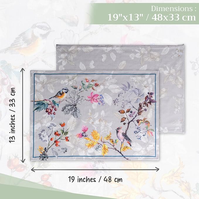 Maison d' Hermine Placemats Set of 4 Reusable 100% Cotton | Cloth Place Mats - Image 4