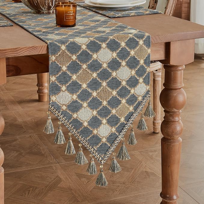 Loom and Mill Chenille Table Runner 72 inches Long, 13x72 inch - Image 3