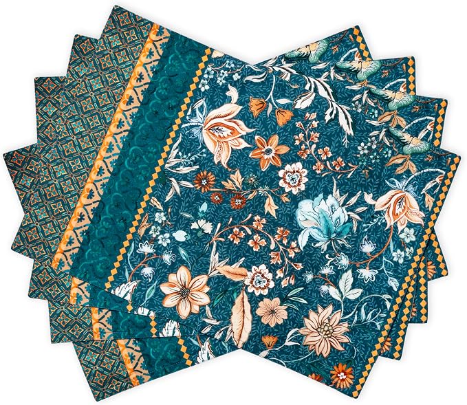 Maison d' Hermine Placemats Set of 4 Reusable 100% Cotton | Cloth Place Mats by MaisondHermine