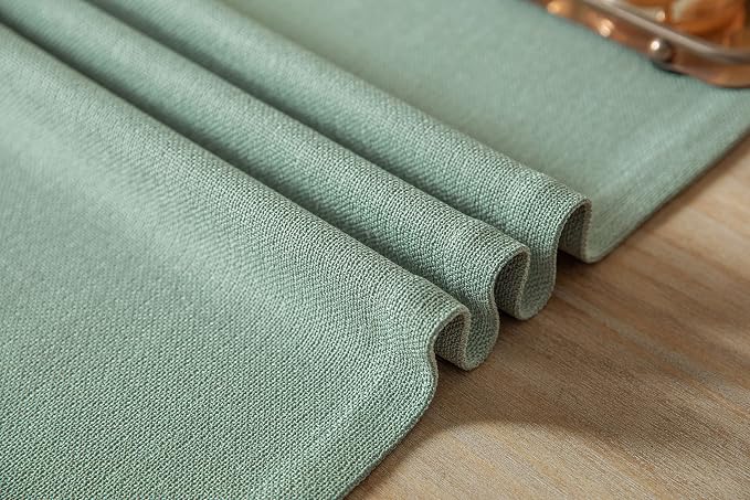 Burlap Style Farmhouse Table Runner, 14x48 Inches Seafoam | Thick Durable Fabric - Image 6