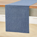 Solino Home 100% Pure Linen Table Runner Blue Denim, Athena 14 x 156 in | Table by SolinoHome