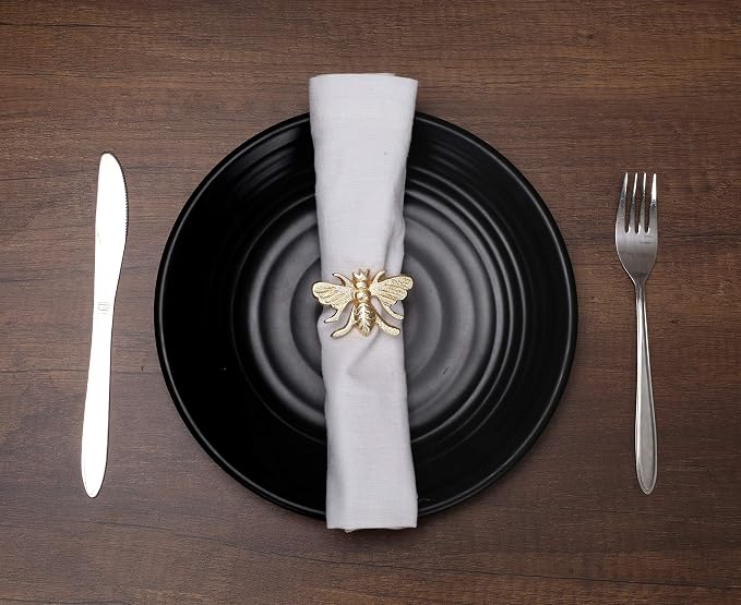 Alpha Living HOMEAntique Gold Metal Napkin Rings - Image 8