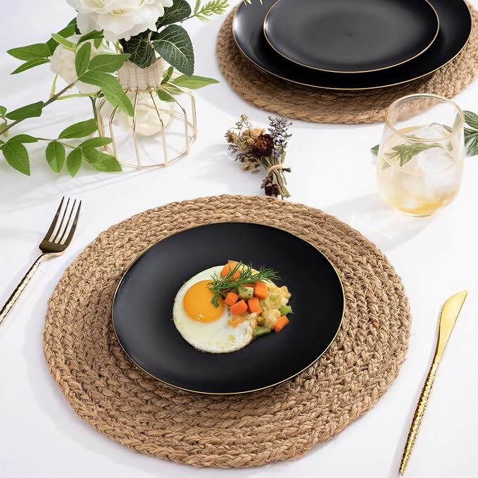 EI enjonirinjonir 80pcs Black Dessert Plates - Image 3