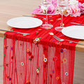BINBE 6pcs Daisy Spring Table Runner Embroidery Gauze 10FT Florals Seasonal by BINBE