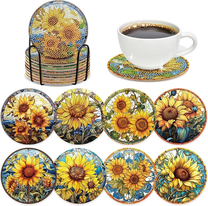 Sunflower Diamond Art Painting Coasters by INCOK