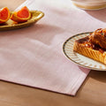 Rustic Cotton Linen Table Runner, 13x48 Inches Pink | Farmhouse Style Linen by ZEEMARTONLINE