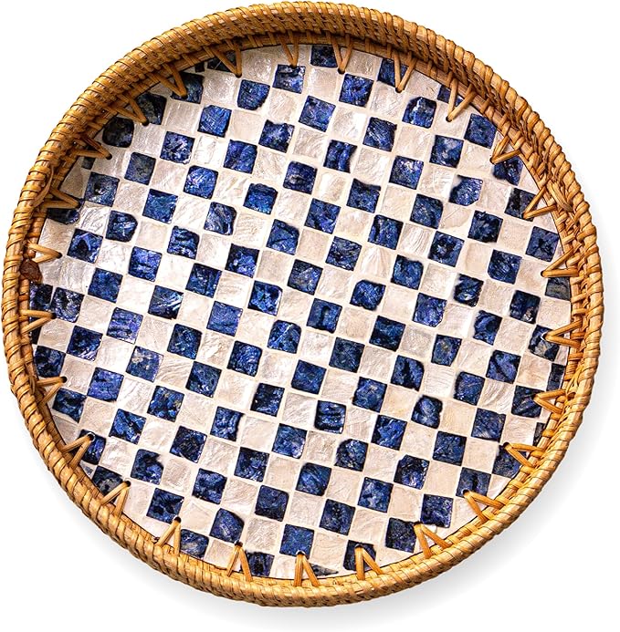 JUNGLE CULTURE Round Rattan Tray by JungleCulture