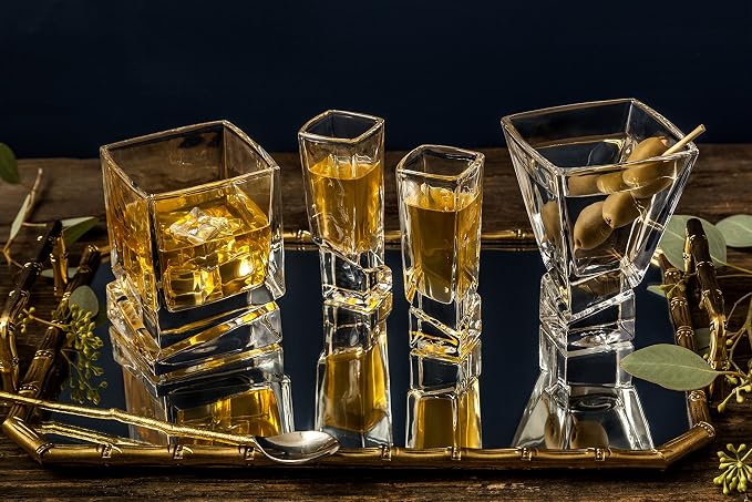 JoyJolt Carre 2-Piece Cocktail Glasses Set, 8 Ounce Martini Glasses - Image 5
