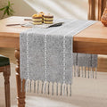 Braided Farmhouse Table Runner, Braided Charcoal 13x90 Inch, Cotton Linen Table by Unknown