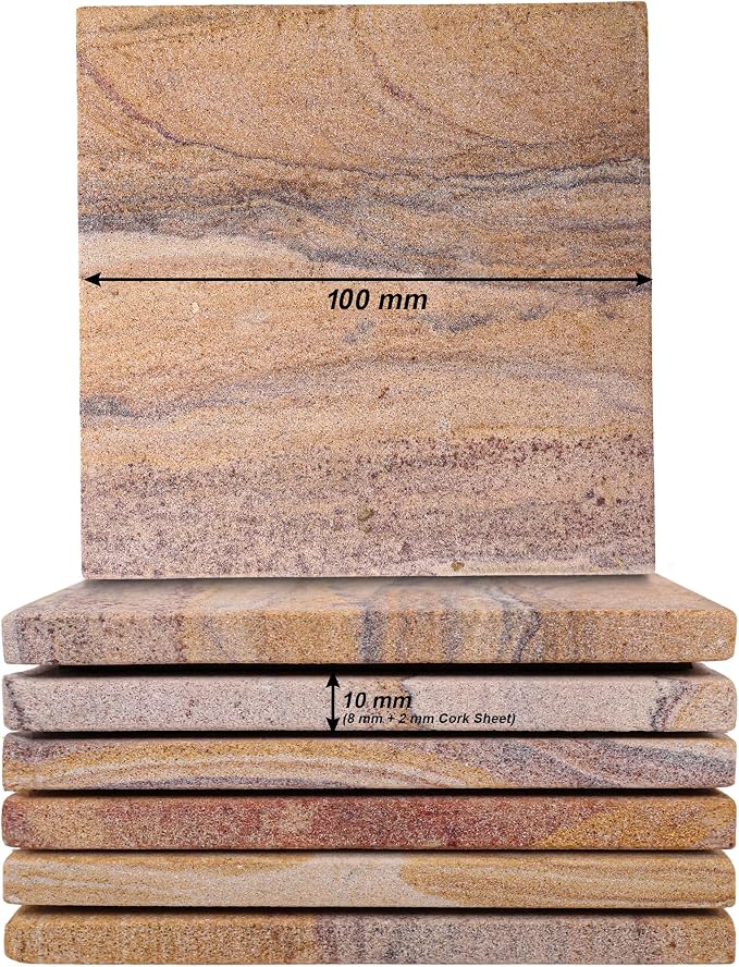 Sandstone Water Absorbent Hand Crafted Square Coasters - Image 4