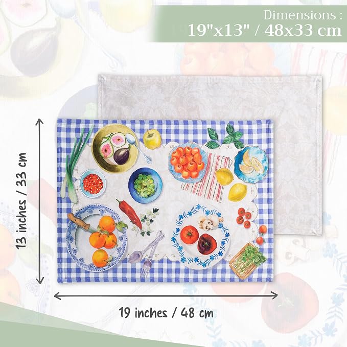 Maison d' Hermine Placemats Set of 4 Reusable 100% Cotton | Cloth Place Mats - Image 4