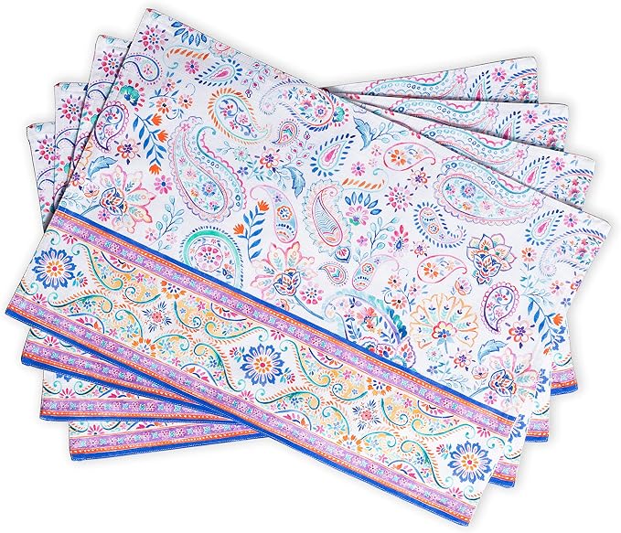 Maison d' Hermine Placemats Set of 4 Reusable 100% Cotton | Cloth Place Mats by MaisondHermine