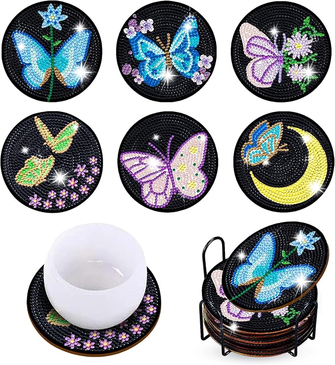 6 Pcs Butterfly Shaped Diamond Painting Kits, Diamond Painting Kits - Image 8