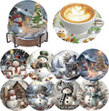 8 PCS Christmas Diamond Art Coasters Kits by Ekuxom