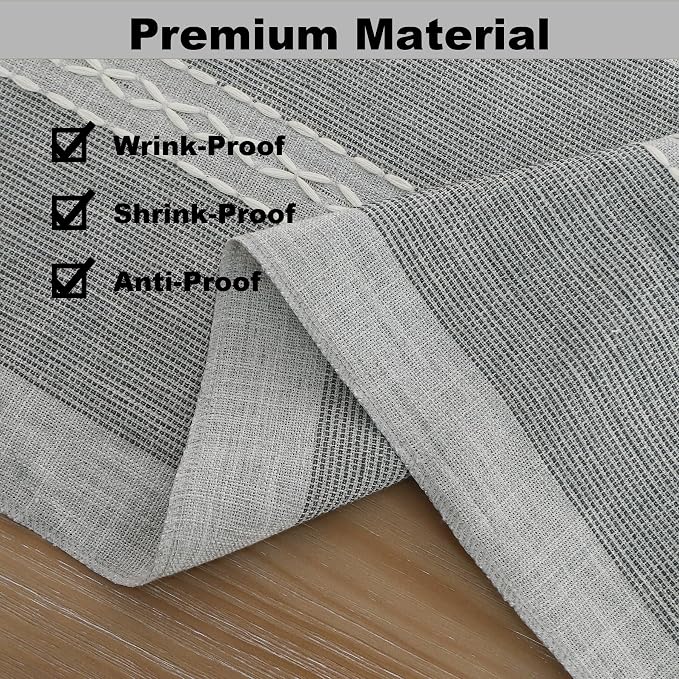 Gernaice 2PCS Boho Table Runner, Rustic Cotton Linen Farmhouse Table Runners - Image 4