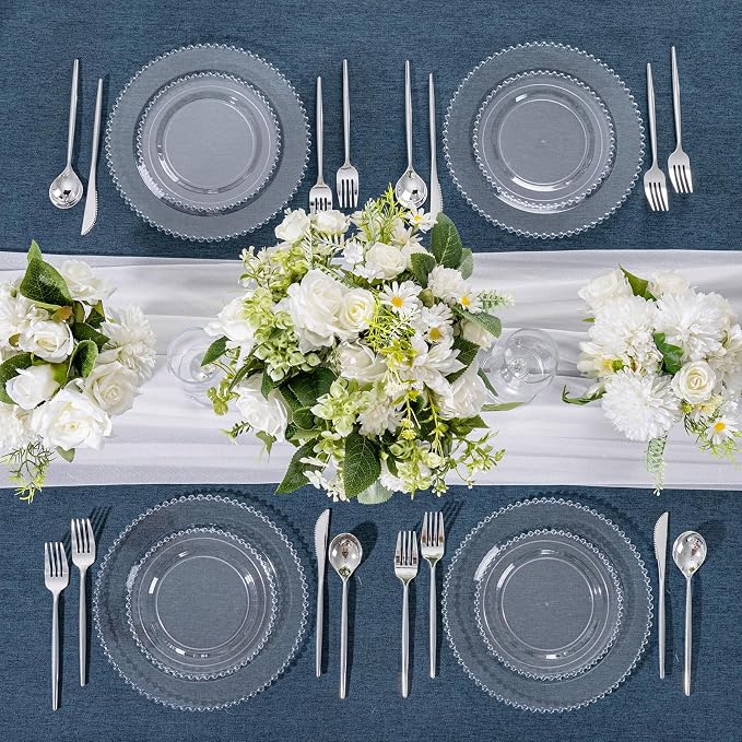 U-QE 60PCS Clear Plastic Plates - Image 4